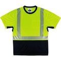 Ergodyne GloWear 8283BK Lightweight Performance Hi-Vis T-Shirt, Class 2, Black Bottom, S, Lime 23502
